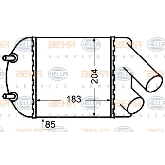 Intercooler, échangeur HELLA 8ML 376 776-501
