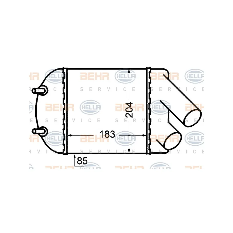 Intercooler, échangeur HELLA 8ML 376 776-501