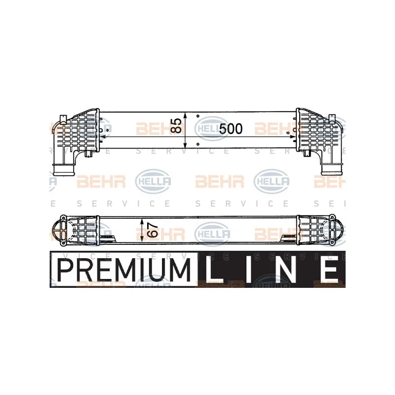 Intercooler, échangeur HELLA 8ML 376 776-571