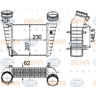 Intercooler, échangeur HELLA 8ML 376 776-611