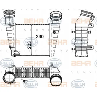 Intercooler, échangeur HELLA 8ML 376 776-634