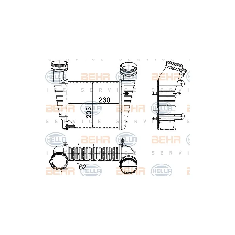 Intercooler, échangeur HELLA 8ML 376 776-634