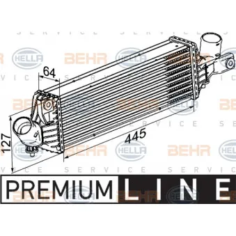 Intercooler, échangeur HELLA 8ML 376 777-081