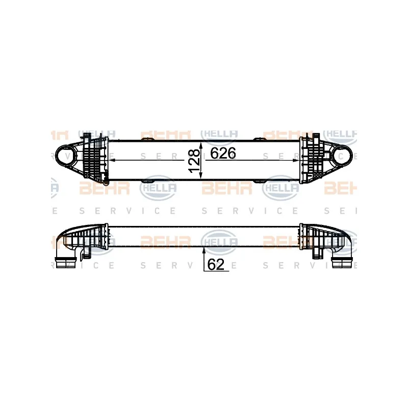 Intercooler, échangeur HELLA 8ML 376 777-094
