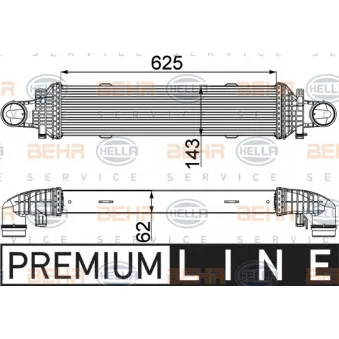 Intercooler, échangeur HELLA 8ML 376 777-101