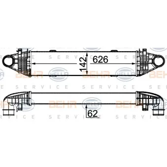 Intercooler, échangeur HELLA 8ML 376 777-114