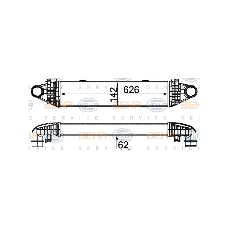 Intercooler, échangeur HELLA 8ML 376 777-114