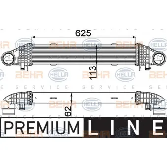 Intercooler, échangeur HELLA 8ML 376 777-121