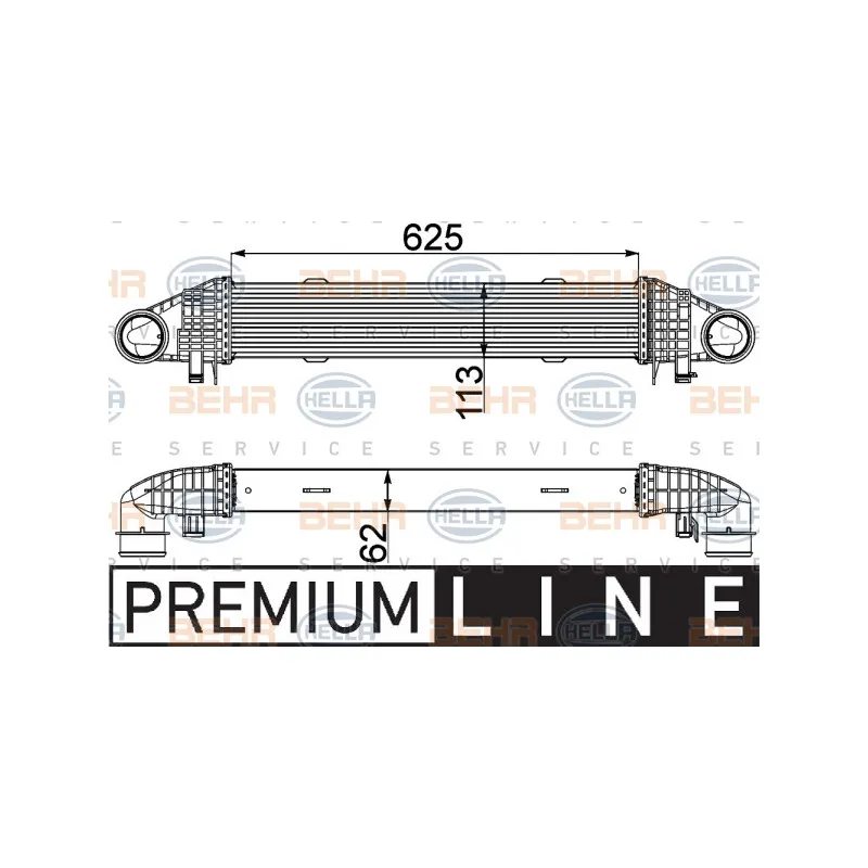 Intercooler, échangeur HELLA 8ML 376 777-121