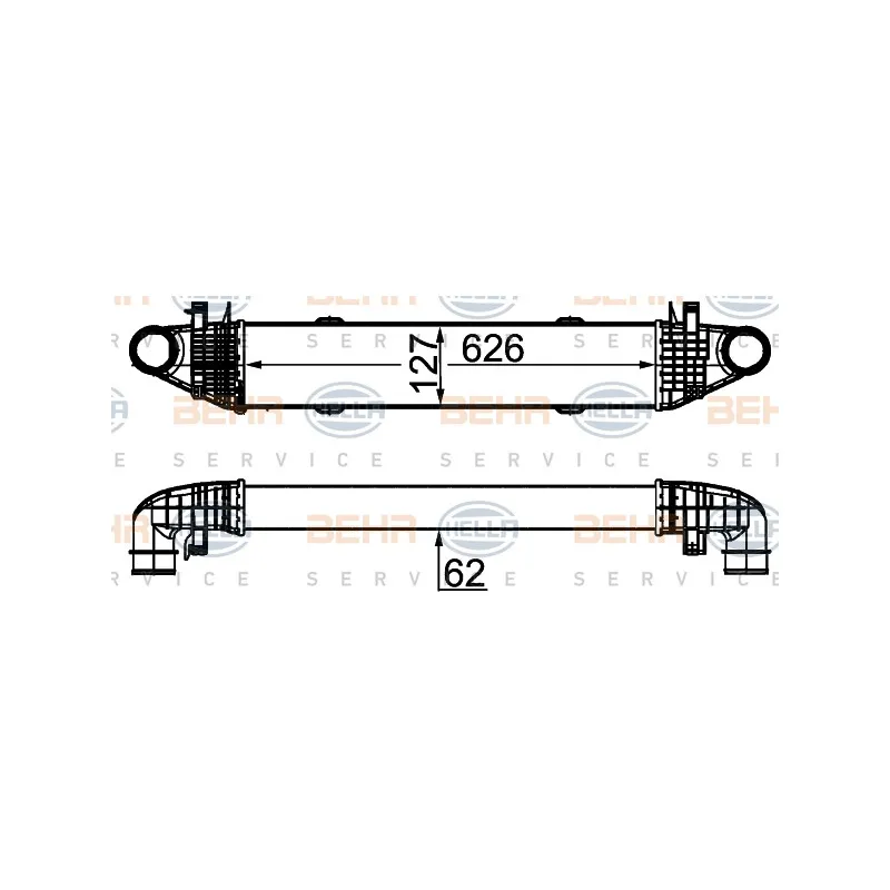 Intercooler, échangeur HELLA 8ML 376 777-124