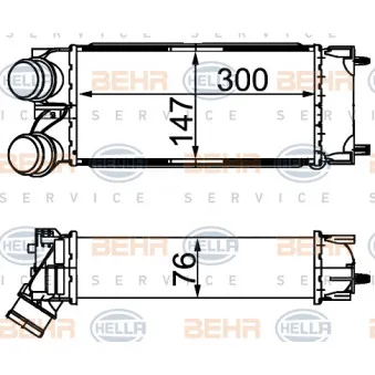 Intercooler, échangeur HELLA 8ML 376 777-364