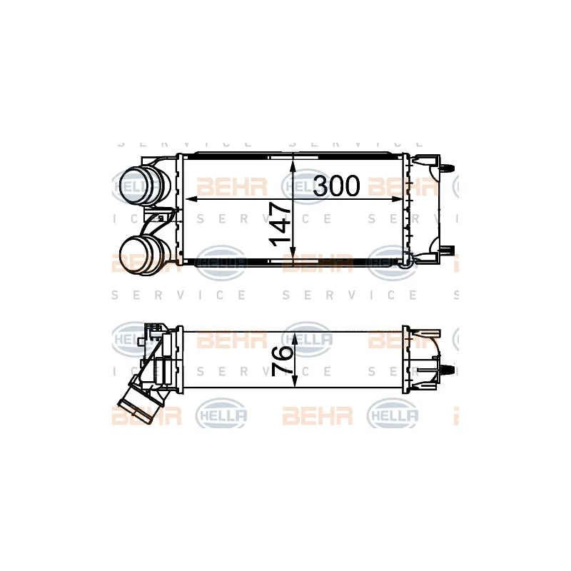 Intercooler, échangeur HELLA 8ML 376 777-364