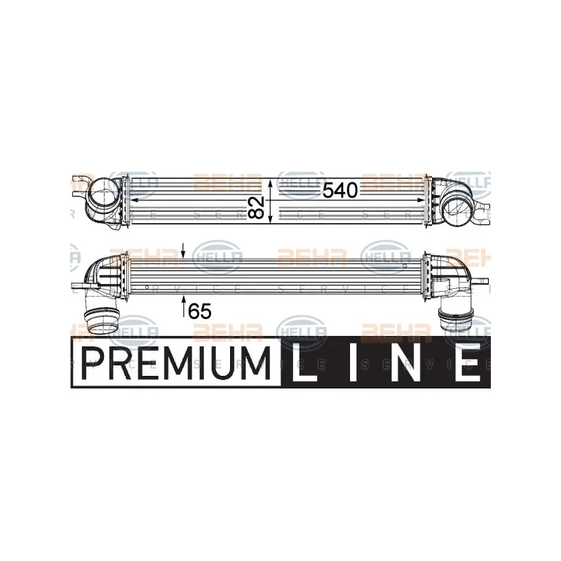 Intercooler, échangeur HELLA 8ML 376 780-701