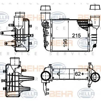 Intercooler, échangeur HELLA 8ML 376 783-581