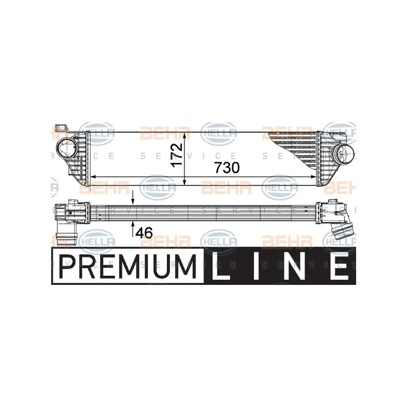 Intercooler, échangeur HELLA 8ML 376 787-411