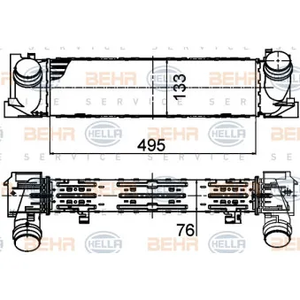 Intercooler, échangeur HELLA 8ML 376 791-751