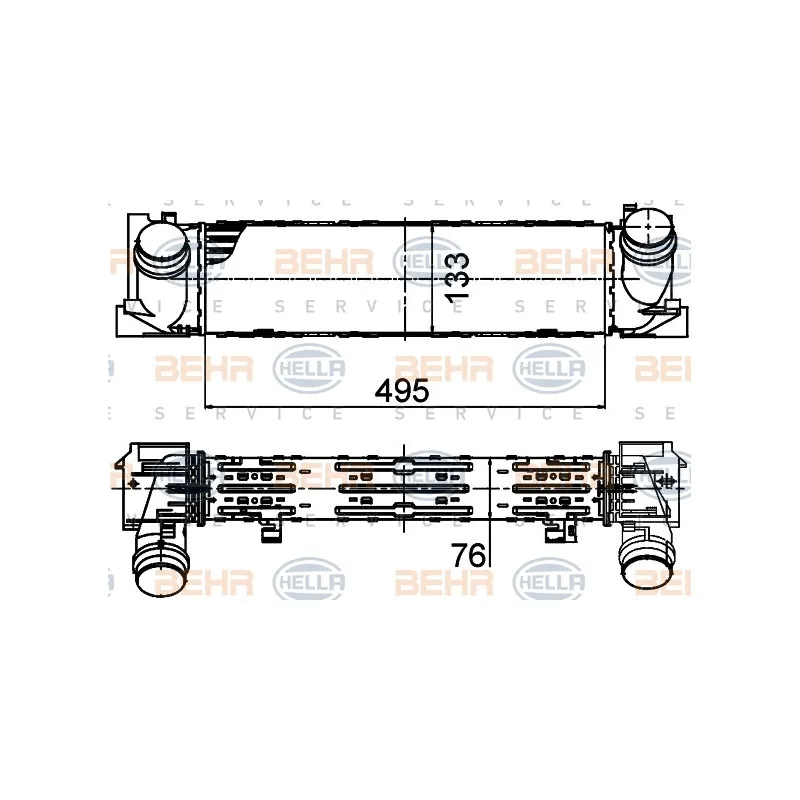 Intercooler, échangeur HELLA 8ML 376 791-751