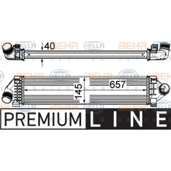 Intercooler, échangeur HELLA 8ML 376 791-761