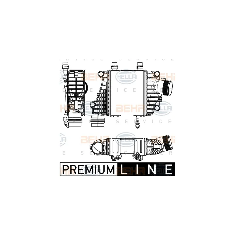 Intercooler, échangeur HELLA 8ML 376 795-101