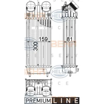Intercooler, échangeur HELLA 8ML 376 822-231