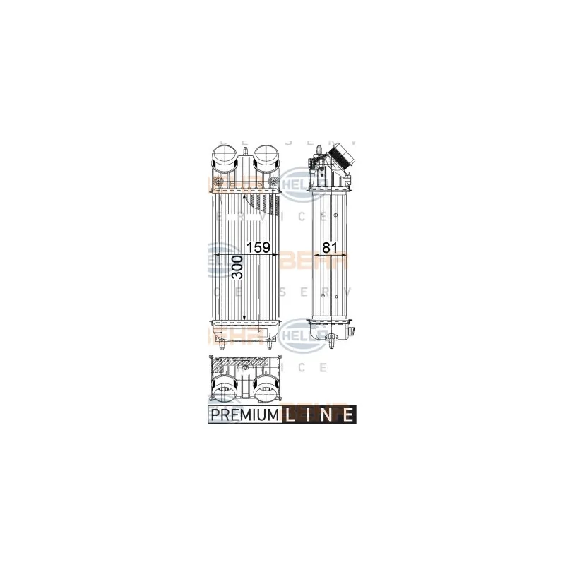 Intercooler, échangeur HELLA 8ML 376 822-231
