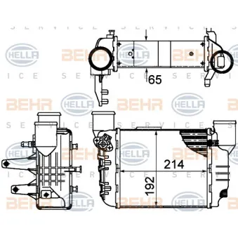 Intercooler, échangeur HELLA 8ML 376 899-061