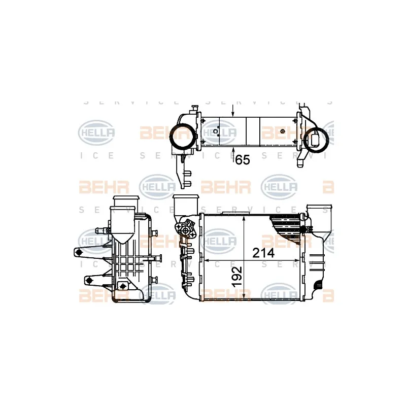 Intercooler, échangeur HELLA 8ML 376 899-061