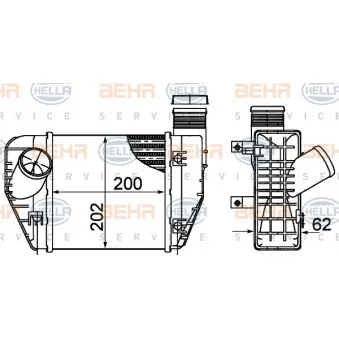 Intercooler, échangeur HELLA 8ML 376 899-071