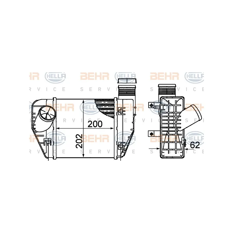 Intercooler, échangeur HELLA 8ML 376 899-071
