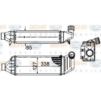 Intercooler, échangeur HELLA 8ML 376 899-081