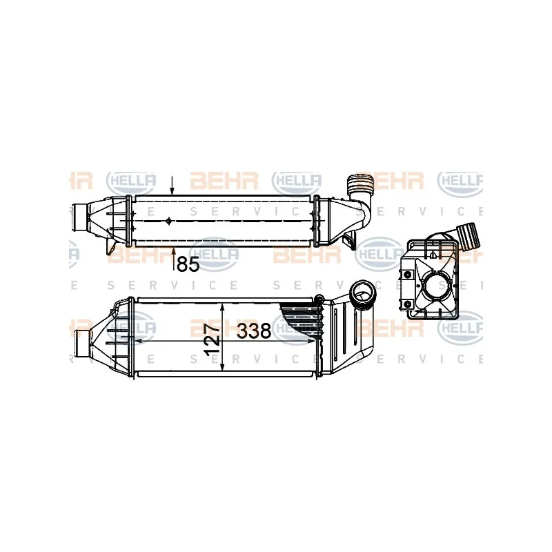Intercooler, échangeur HELLA 8ML 376 899-081