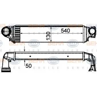 Intercooler, échangeur HELLA 8ML 376 899-101