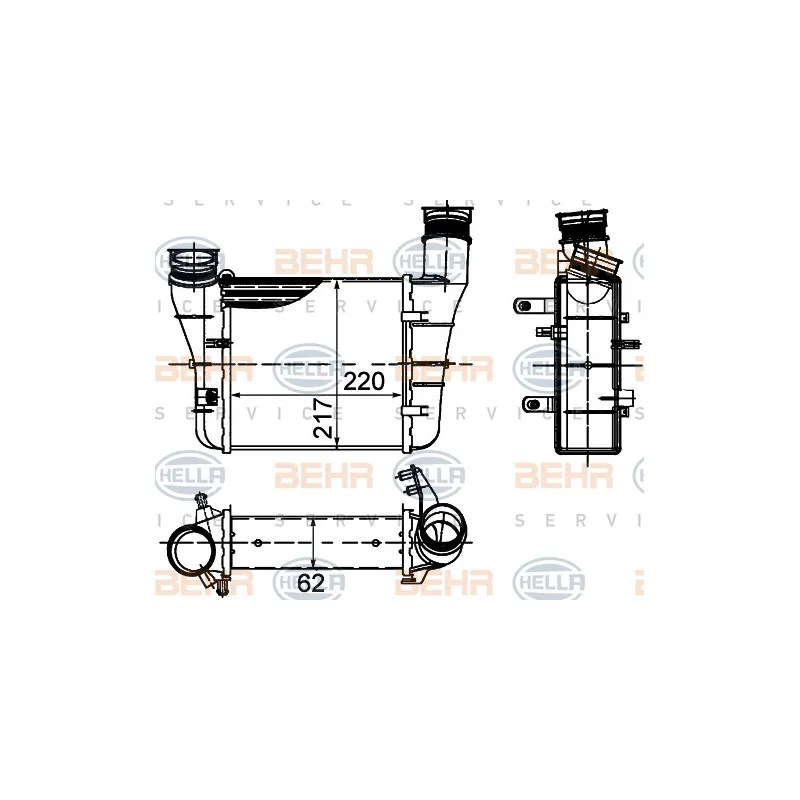 Intercooler, échangeur HELLA 8ML 376 899-121