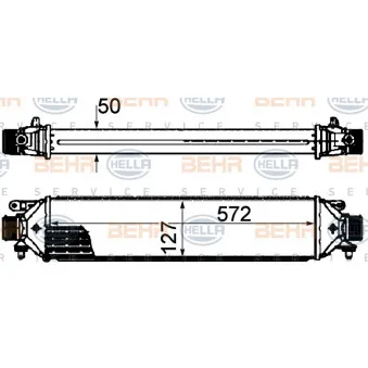Intercooler, échangeur HELLA 8ML 376 899-131