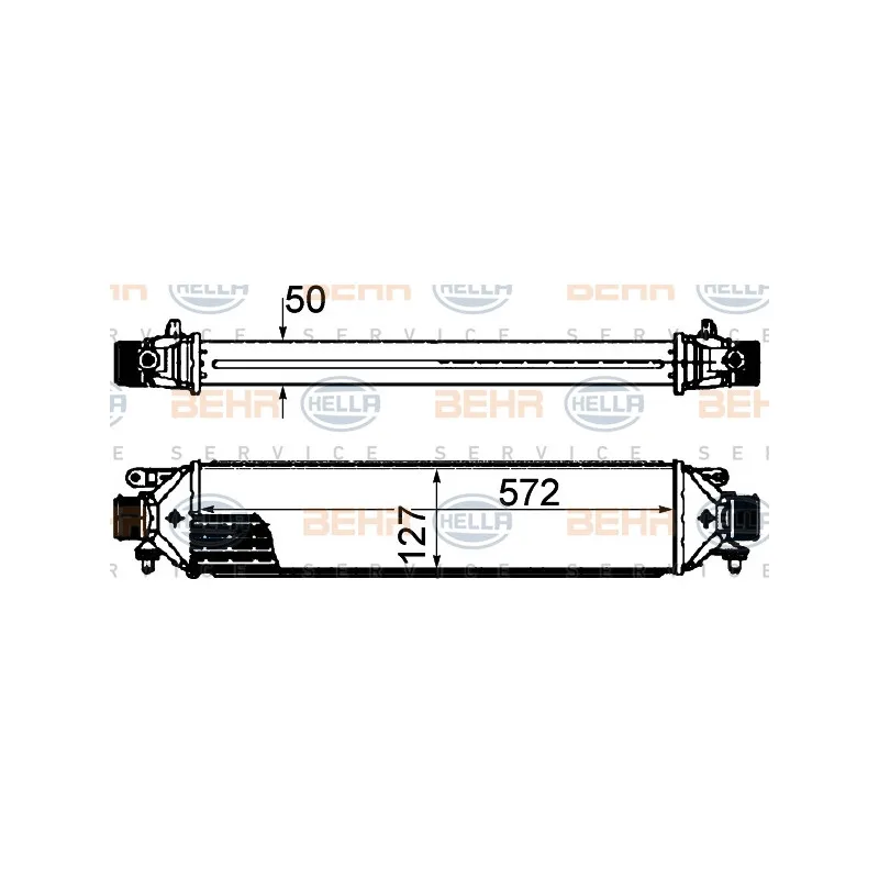 Intercooler, échangeur HELLA 8ML 376 899-131