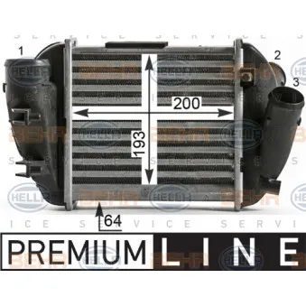 Intercooler, échangeur HELLA 8ML 376 900-361