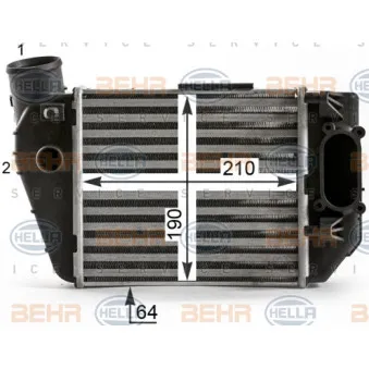 Intercooler, échangeur HELLA 8ML 376 900-381