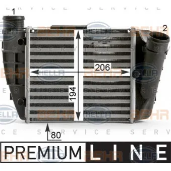 Intercooler, échangeur HELLA 8ML 376 900-391