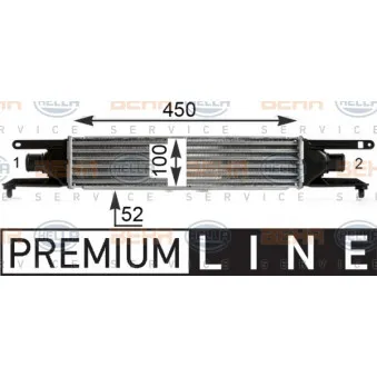 Intercooler, échangeur HELLA 8ML 376 900-401