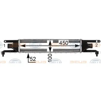 Intercooler, échangeur HELLA 8ML 376 900-411