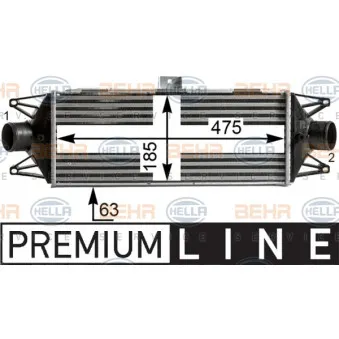 Intercooler, échangeur HELLA 8ML 376 900-441