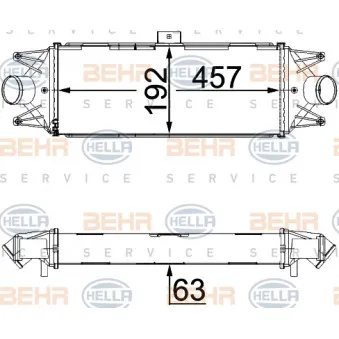 Intercooler, échangeur HELLA 8ML 376 900-444