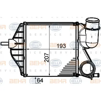 Intercooler, échangeur HELLA 8ML 376 910-011