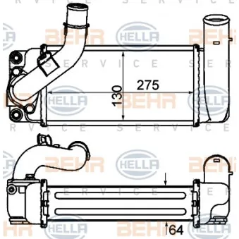 Intercooler, échangeur HELLA 8ML 376 910-071