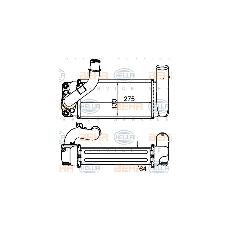 Intercooler, échangeur HELLA 8ML 376 910-071