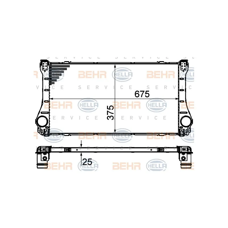 Intercooler, échangeur HELLA 8ML 376 910-081