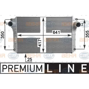 Intercooler, échangeur HELLA 8ML 376 910-091