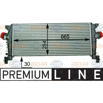 Intercooler, échangeur HELLA 8ML 376 910-211