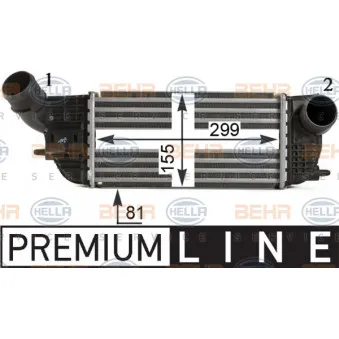 Intercooler, échangeur HELLA 8ML 376 910-311