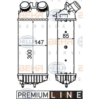Intercooler, échangeur HELLA 8ML 376 911-401